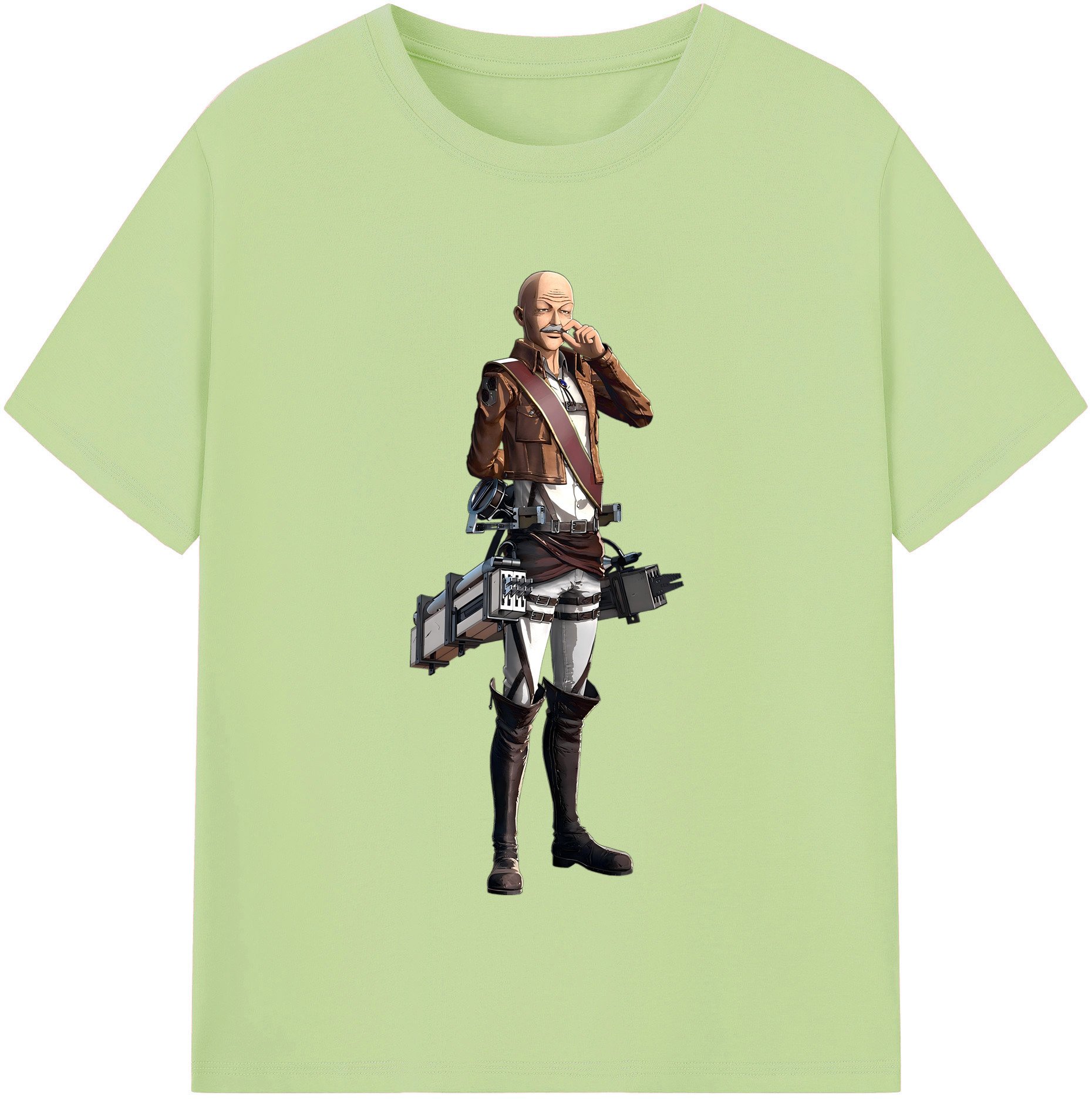 （画像用） 進撃の巨人 ドット·ピクシス Attack on Titan Dot Pixis 綿100％半袖Tシャツ（フロントプリント）